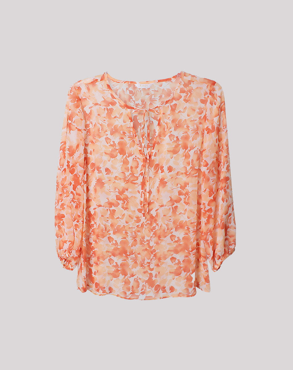 Blusa con Nudo en Cuello