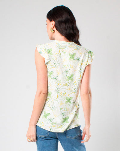 Blusa Cuello Mao Floral