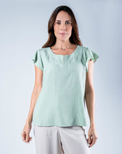 Blusa Clásica Escote Redondo