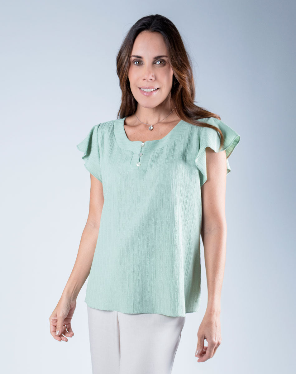 Blusa Clásica Escote Redondo
