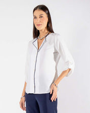Blusa Escote Solapa