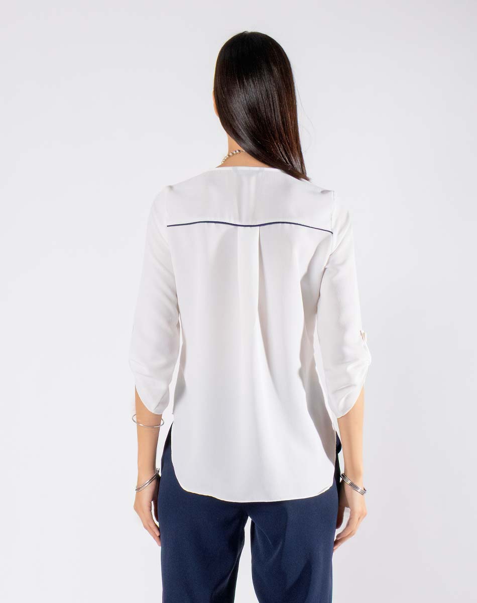 Blusa Escote Solapa
