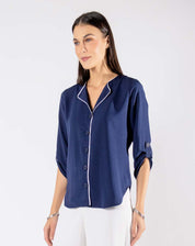 Blusa Escote Solapa