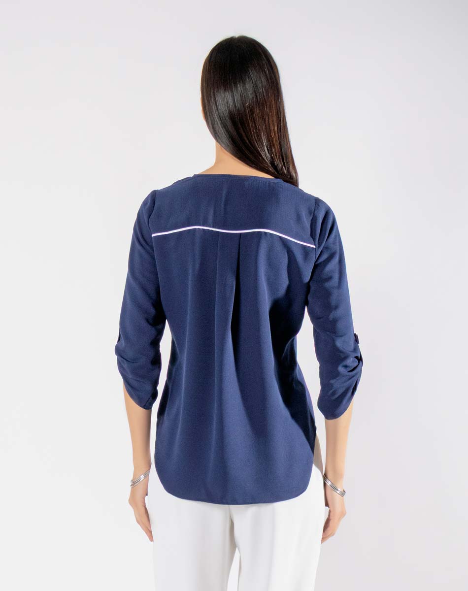 Blusa Escote Solapa