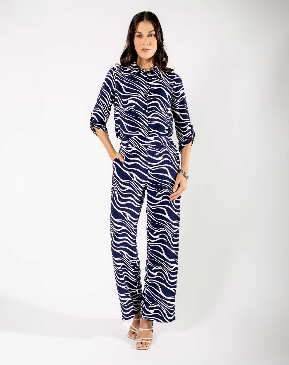 Pantalón con Estampado de Rayas