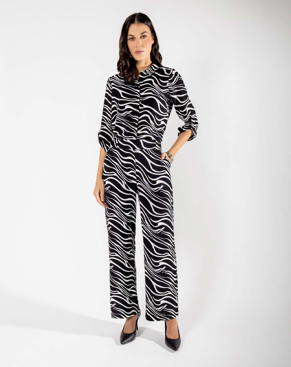 Pantalón con Estampado de Rayas