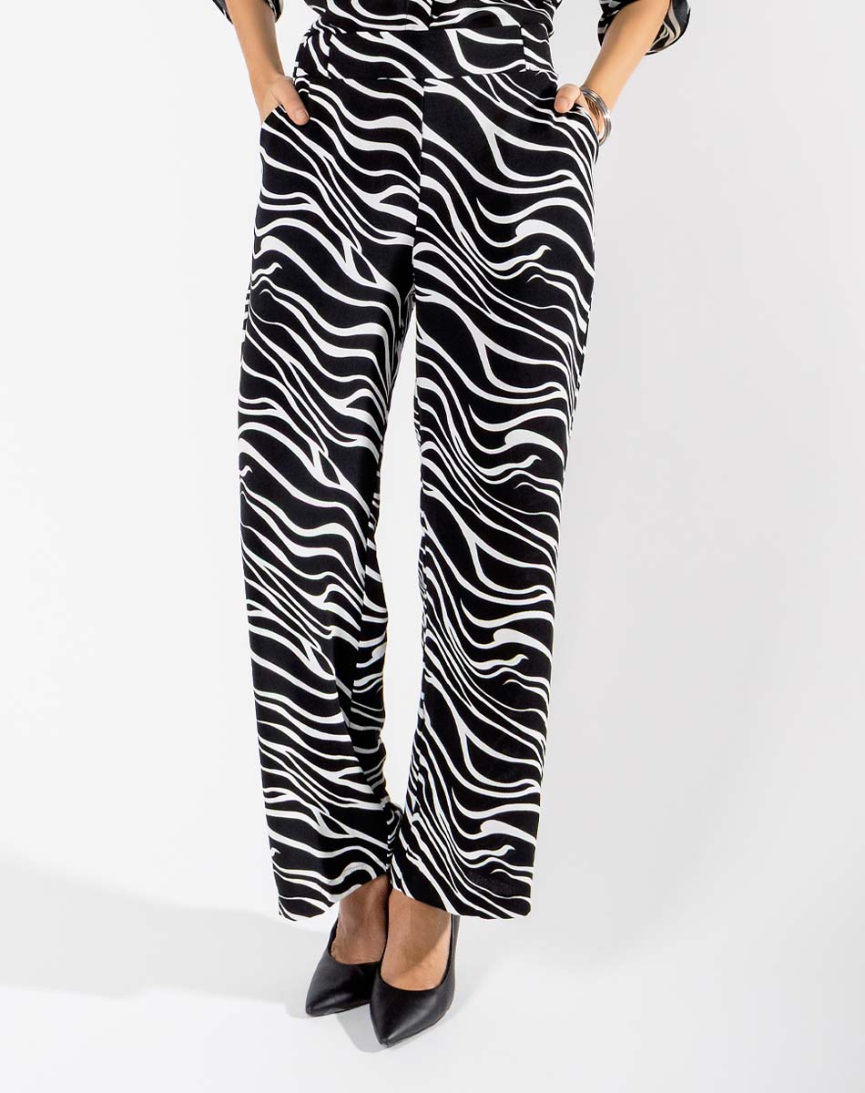 Pantalón con Estampado de Rayas
