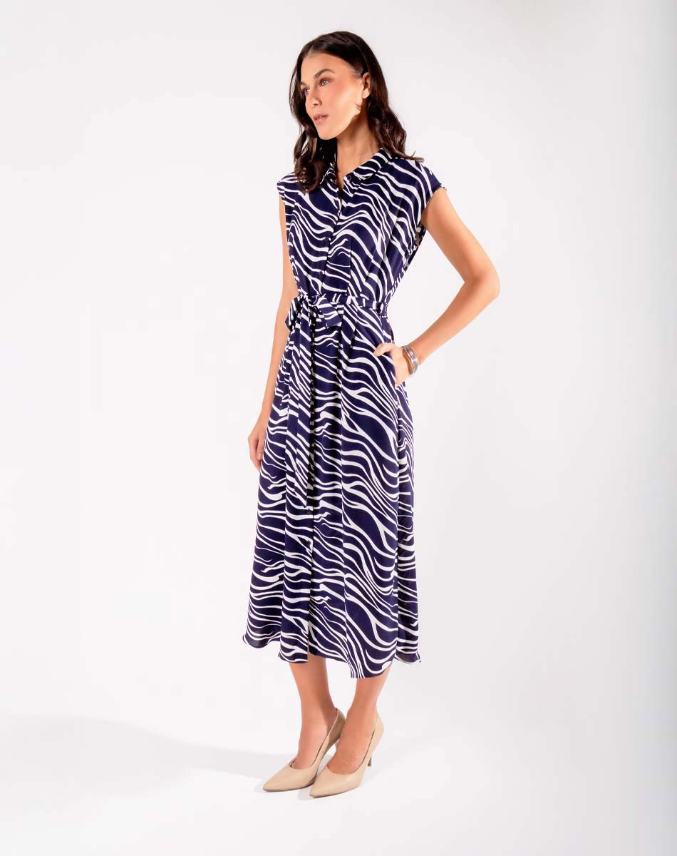 Maxi Vestido Estamapado de rayas