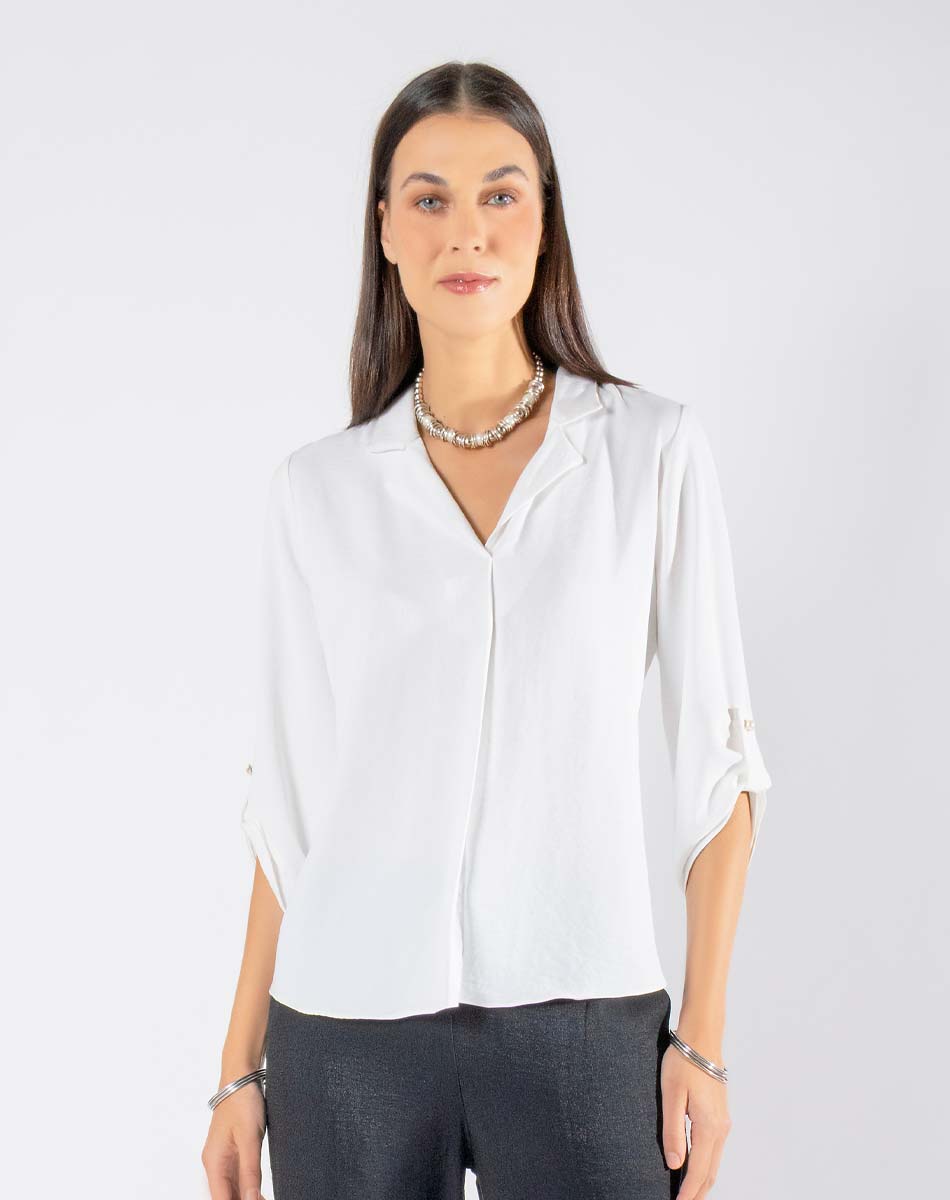 Blusa Escote Solapa