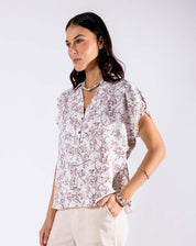 Blusa Escote V Floral
