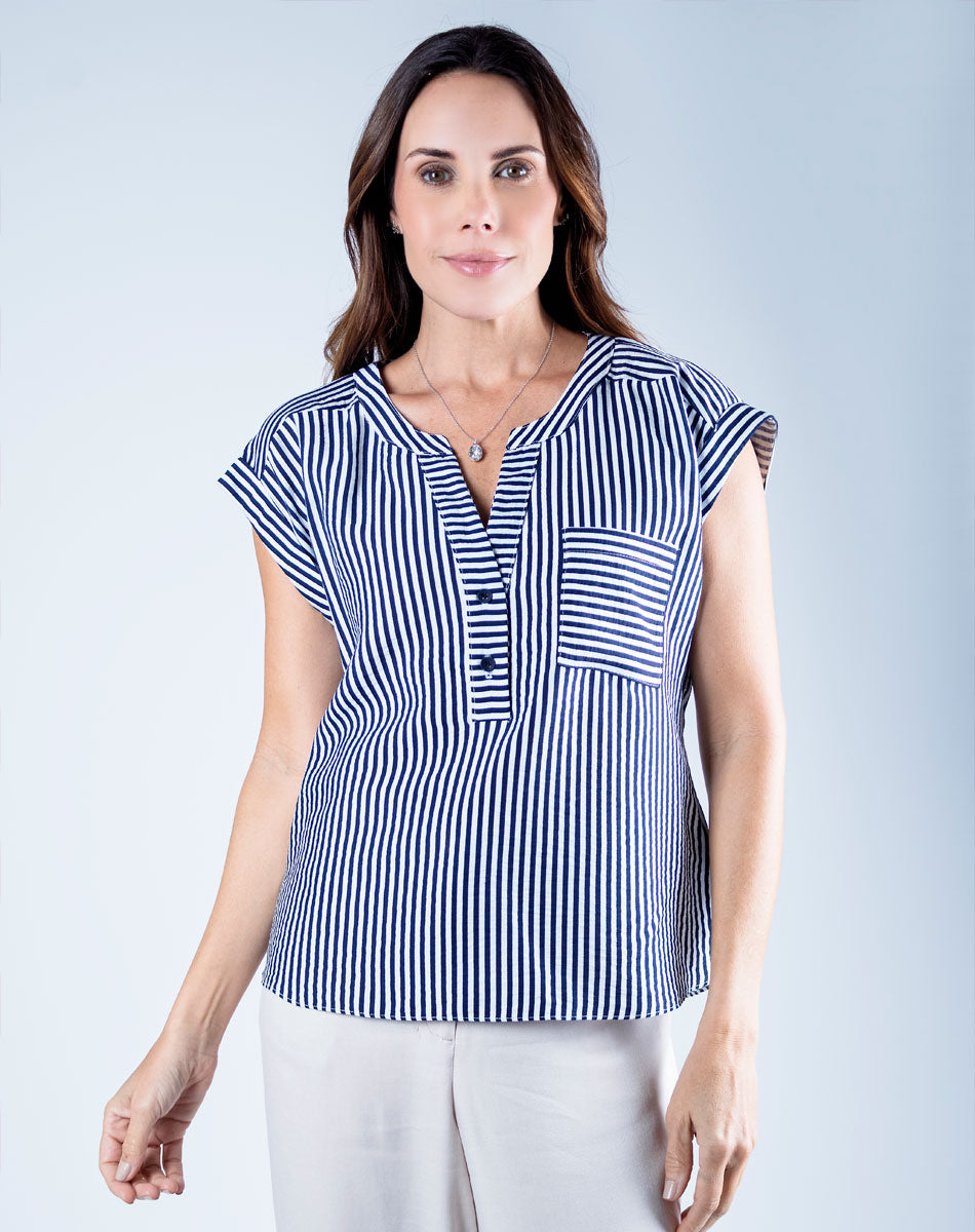 Blusa Ligera Cuello Mao