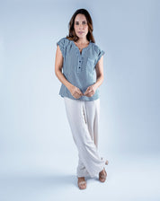 Blusa Ligera Cuello Mao