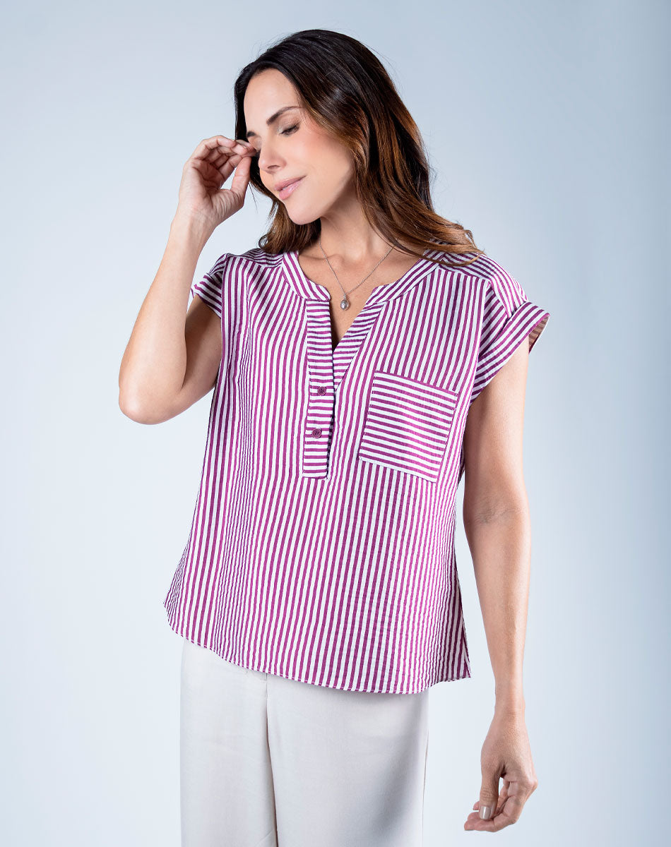 Blusa Ligera Cuello Mao