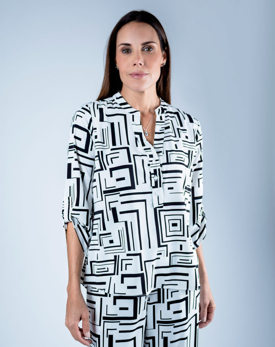 Blusa Camisera Estampada