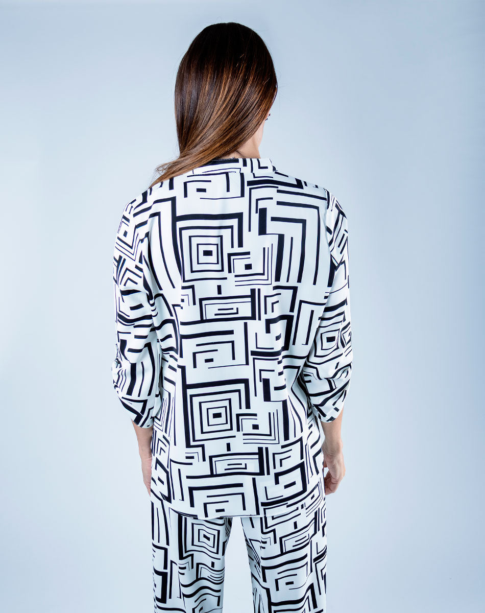 Blusa Camisera Estampada
