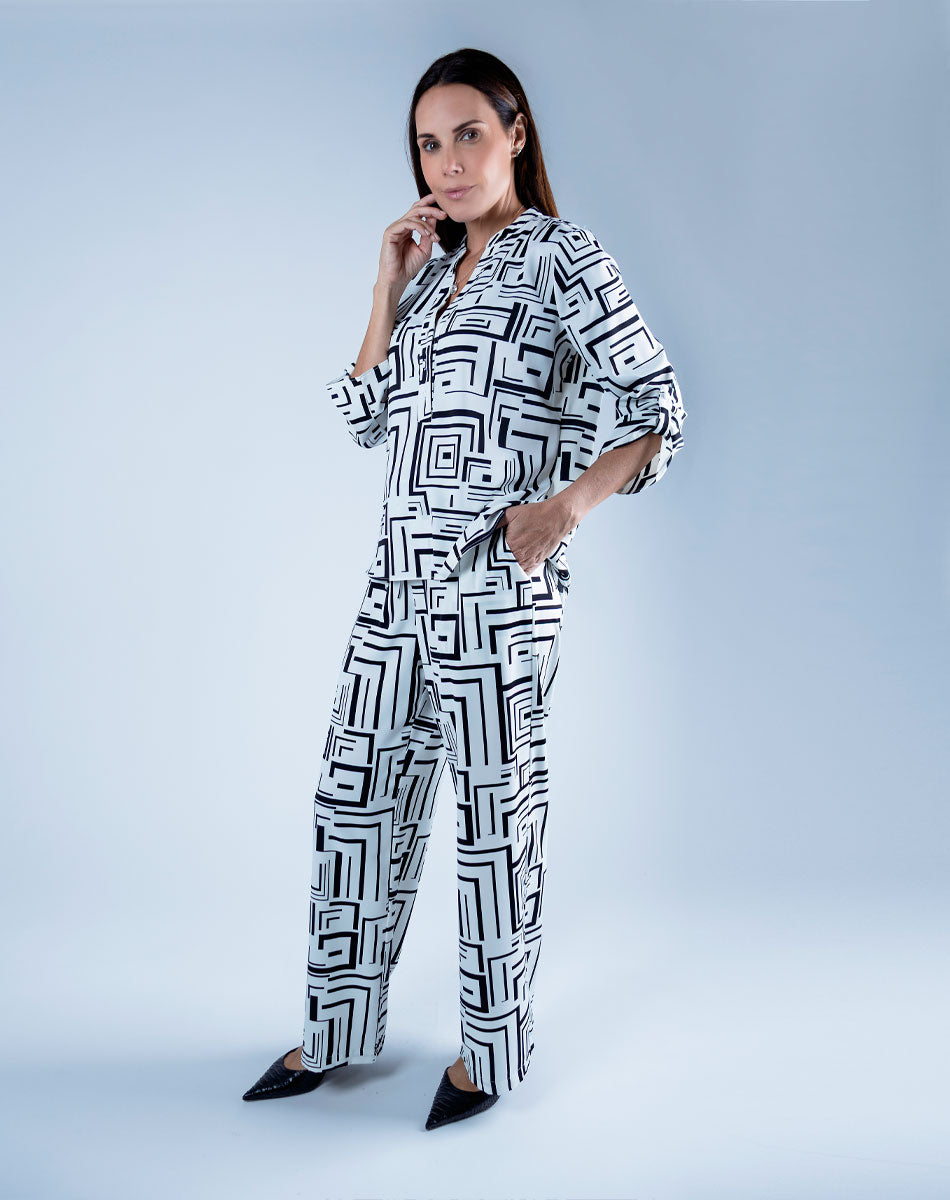 Blusa Camisera Estampada