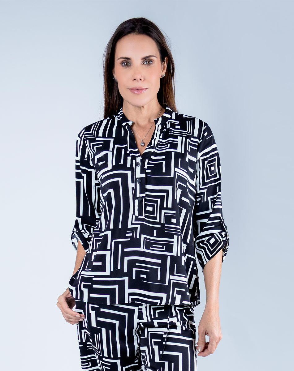 Blusa Camisera Estampada
