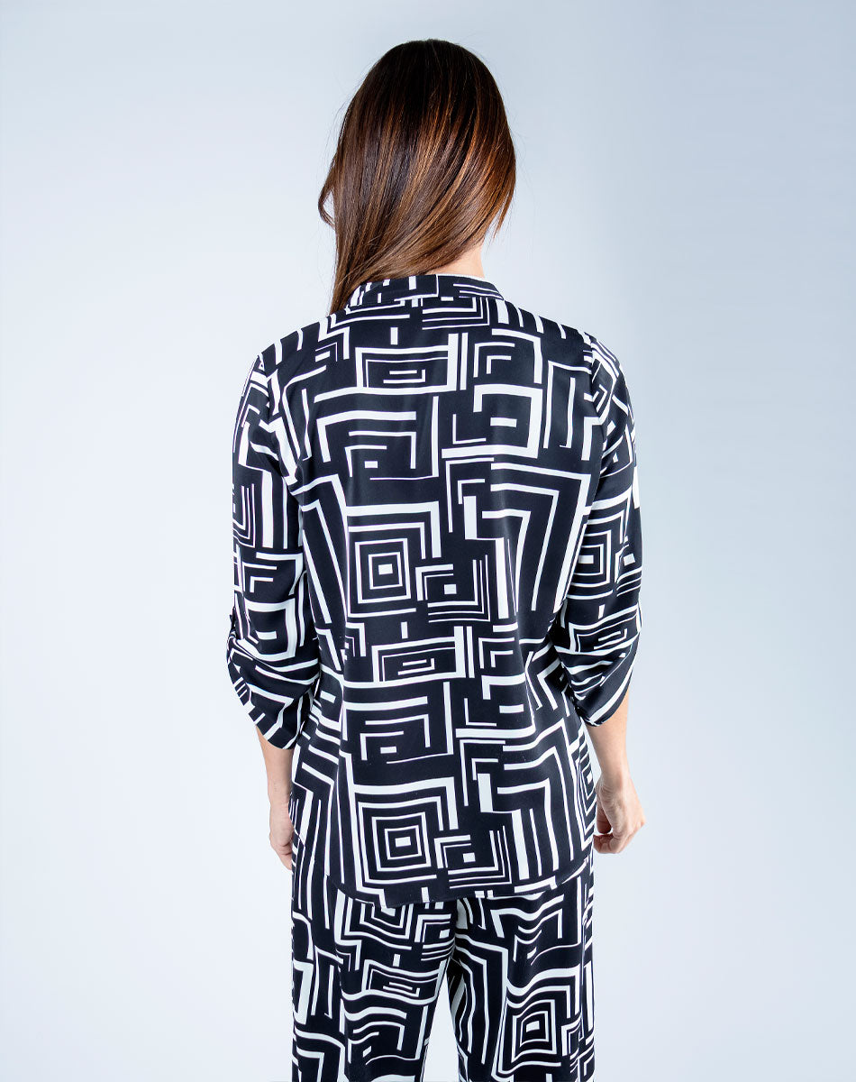 Blusa Camisera Estampada