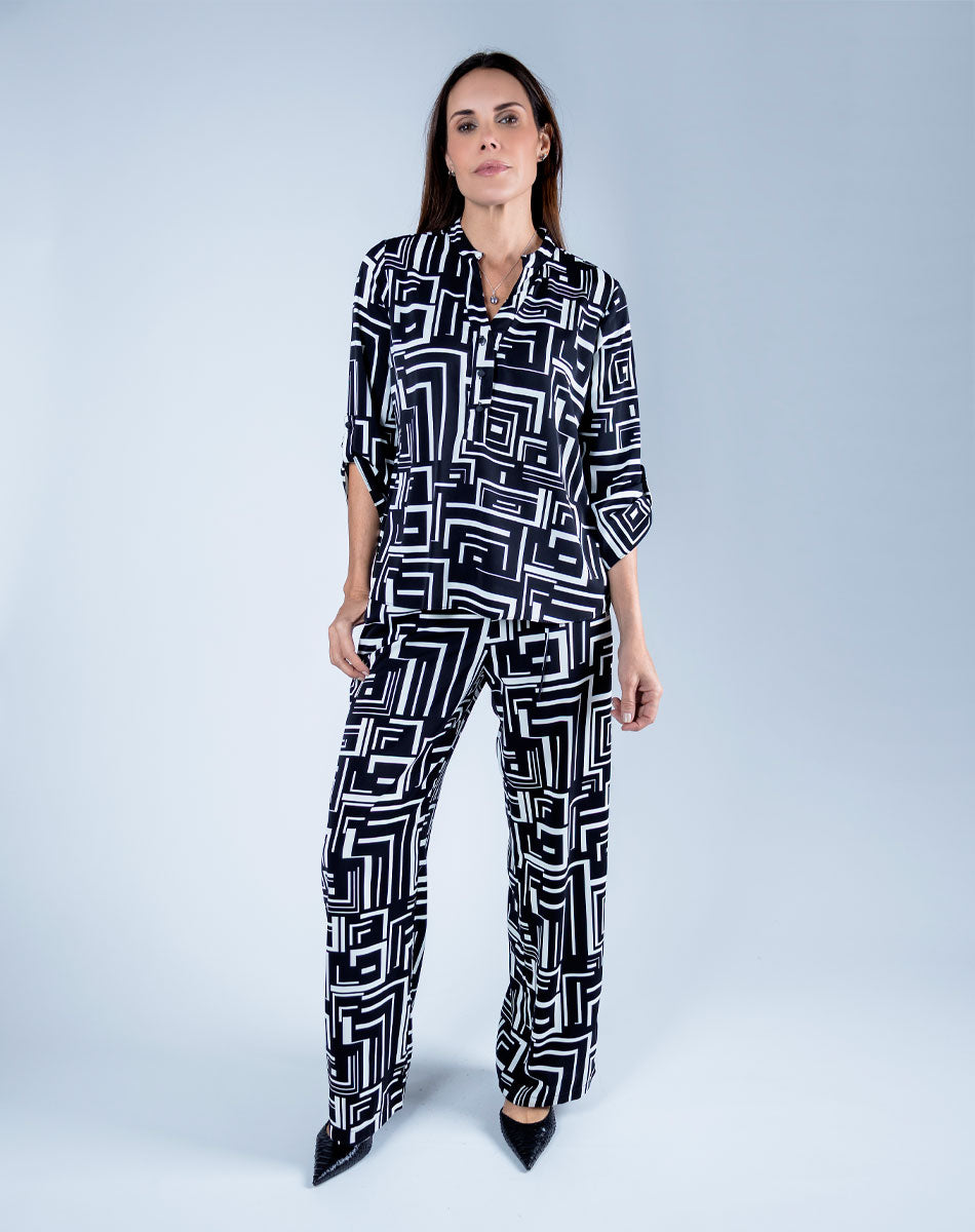 Blusa Camisera Estampada