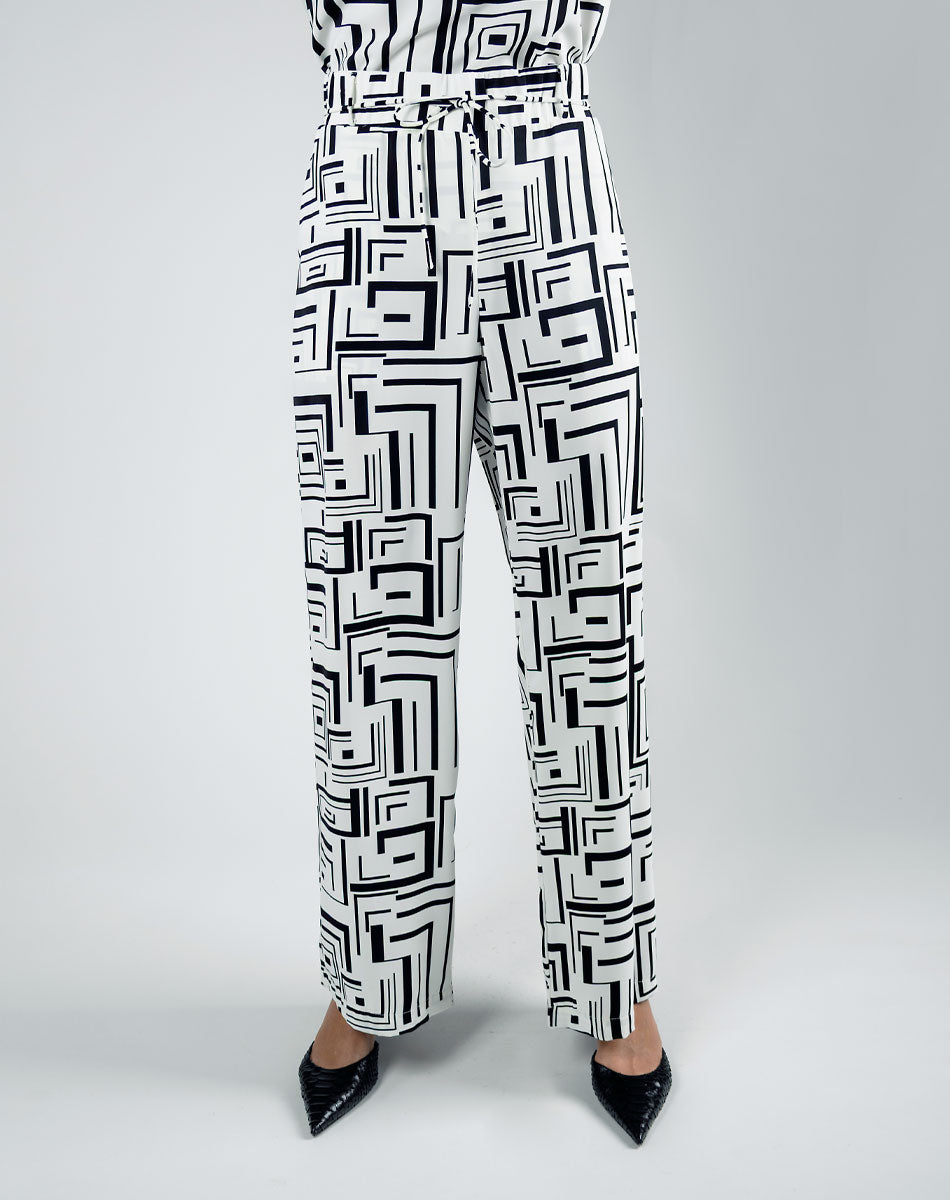 Pantalón Recto Estampado