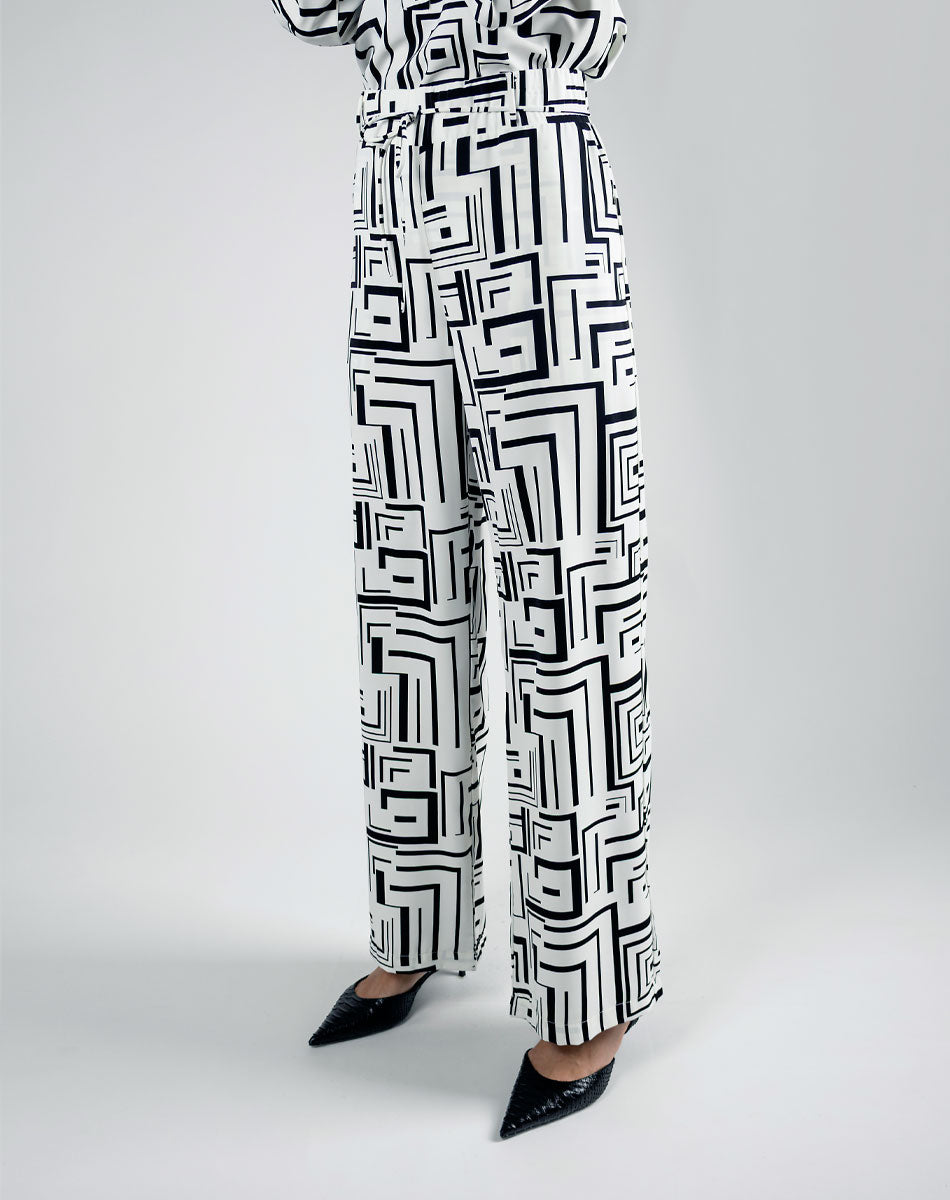 Pantalón Recto Estampado