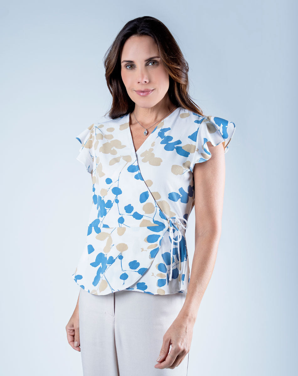 Blusa Cruzada con Estampado