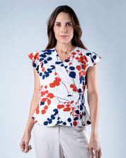 Blusa Cruzada con Estampado