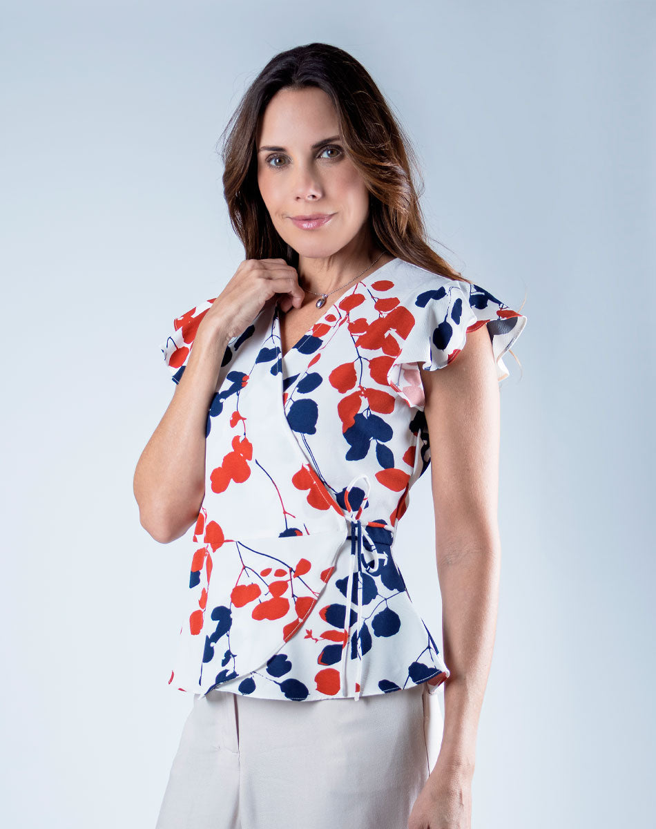 Blusa Cruzada con Estampado