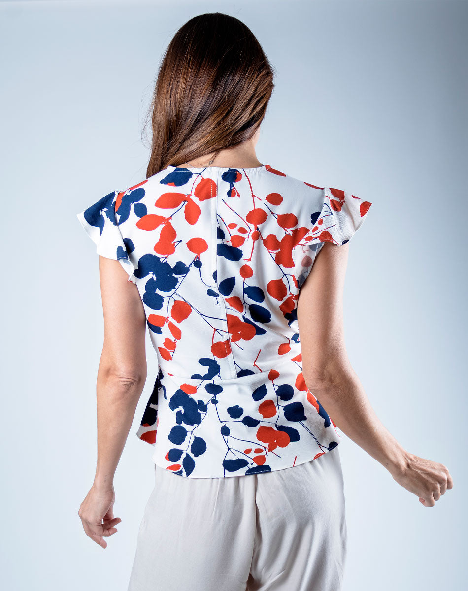 Blusa Cruzada con Estampado