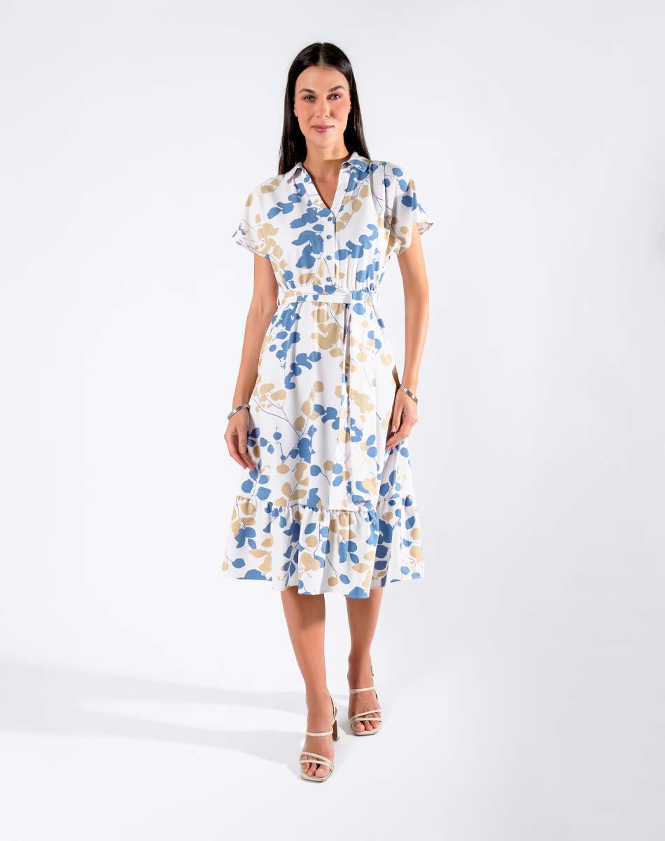 Vestido Midi Manga Corta