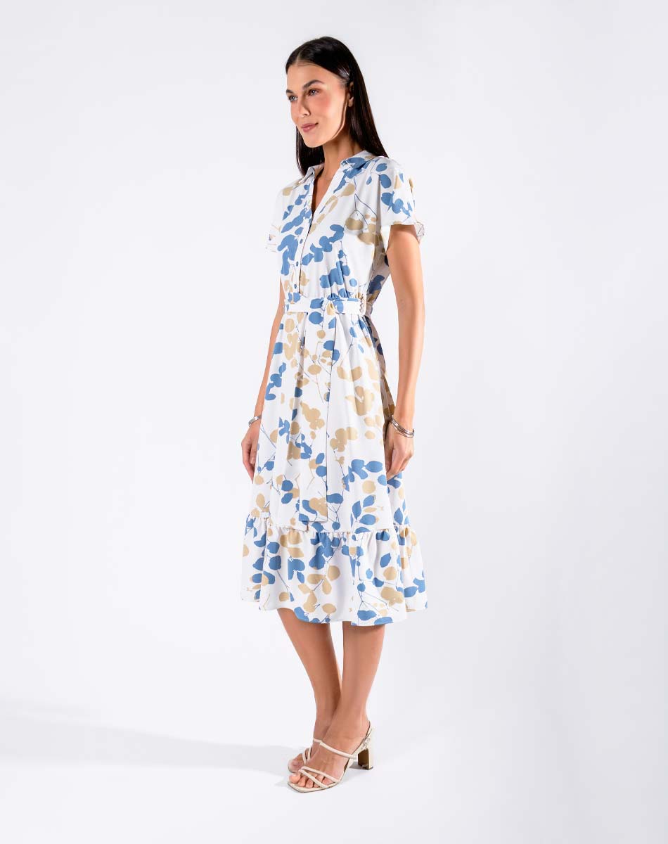 Vestido Midi Manga Corta