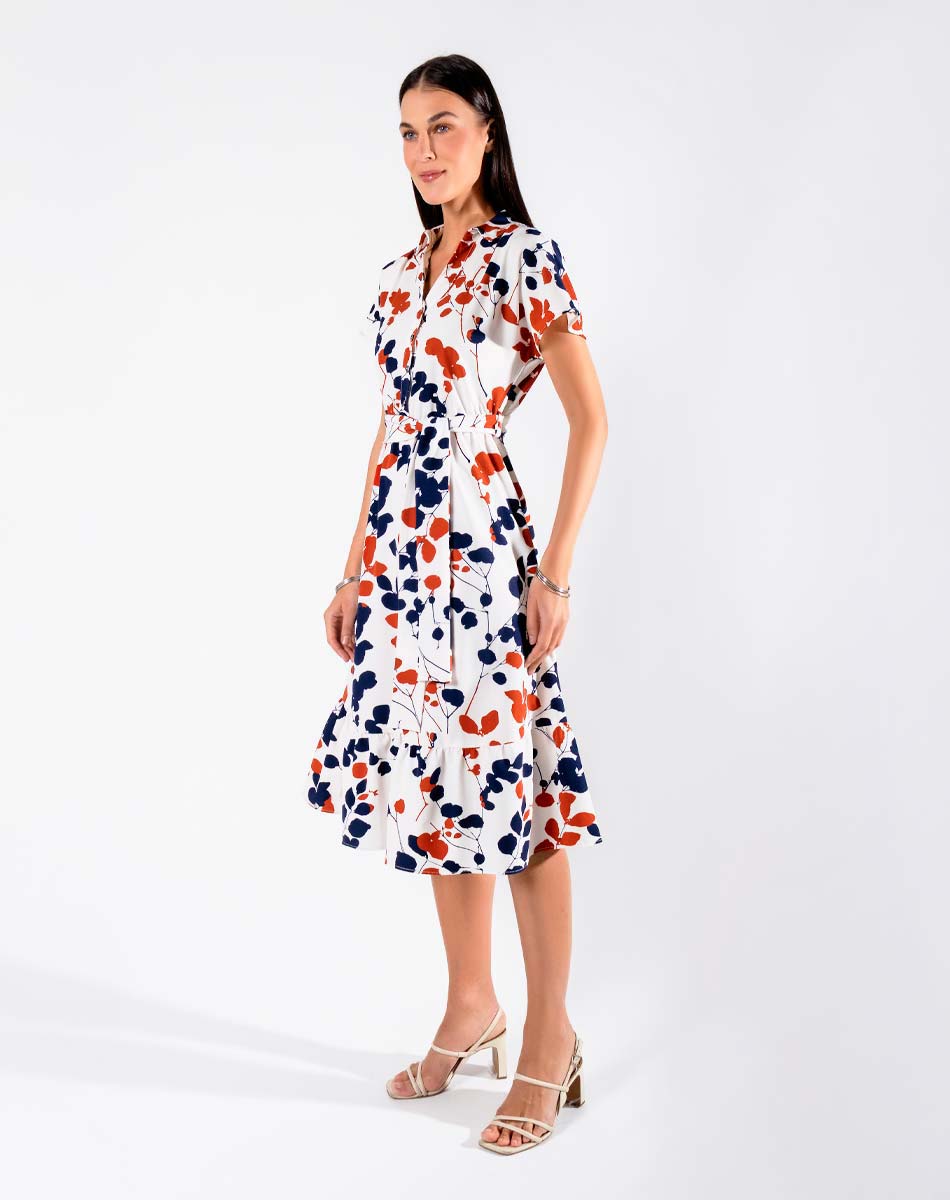 Vestido Midi Manga Corta