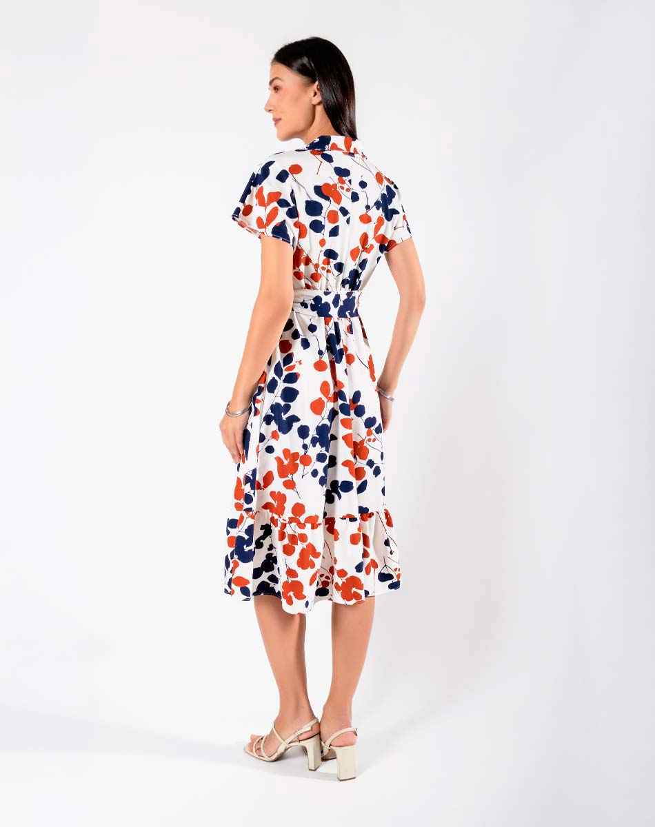 Vestido Midi Manga Corta