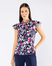 Blusa Escote V Floral