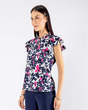 Blusa Escote V Floral
