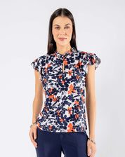 Blusa Escote V Floral