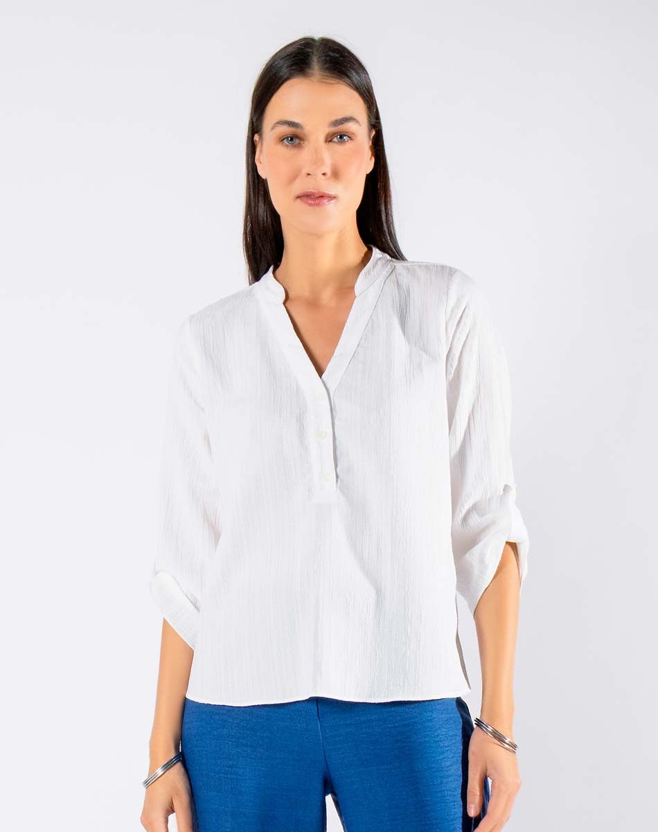 Blusa con Cuello Mao