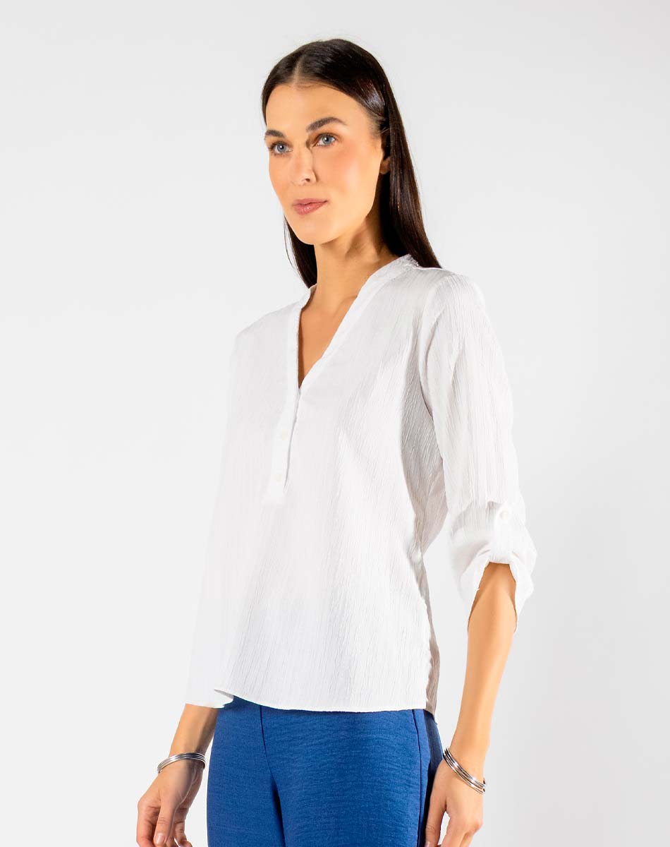 Blusa con Cuello Mao