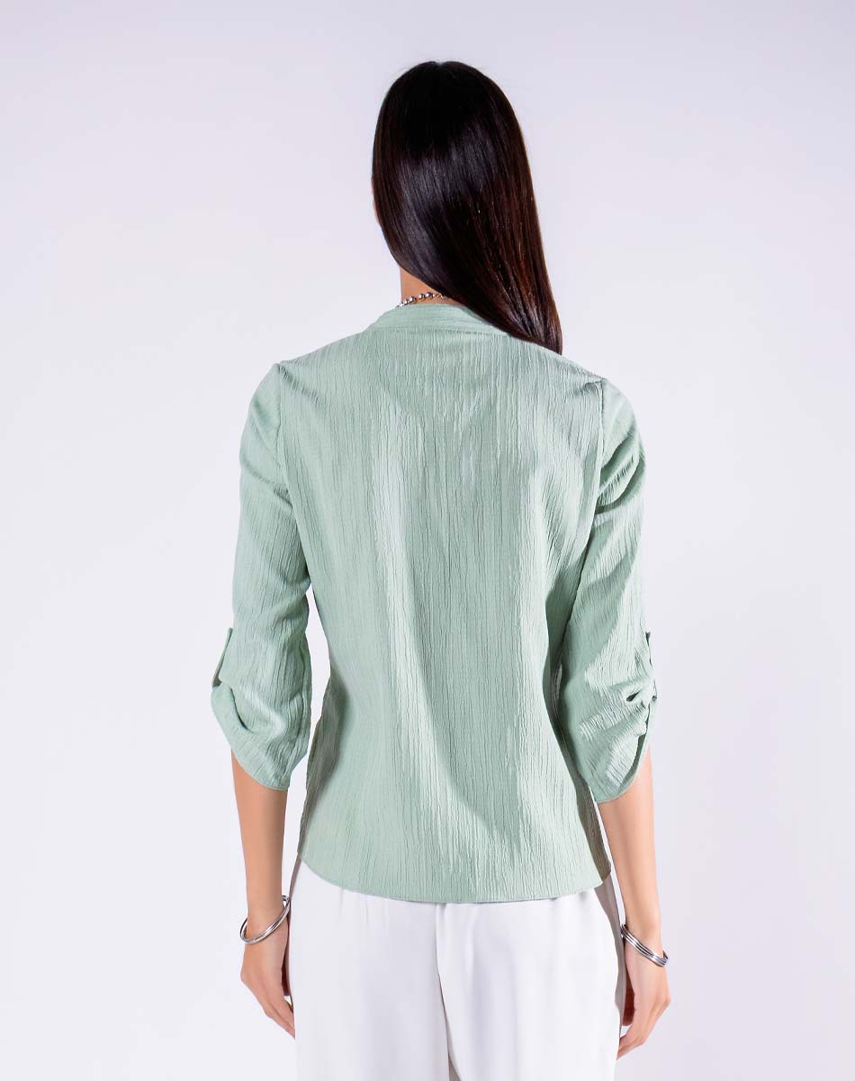 Blusa con Cuello Mao