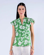Blusa Floral Escote V