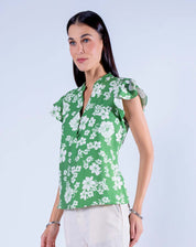 Blusa Floral Escote V