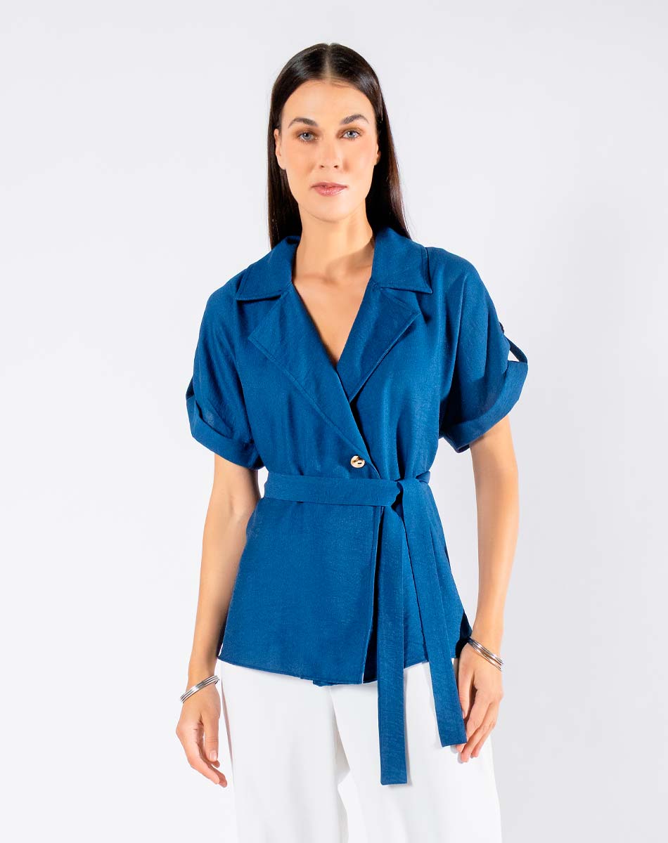 Blusa con Escote Solapa