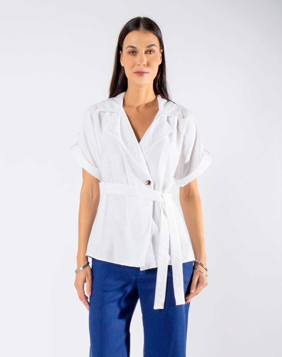 Blusa con Escote Solapa
