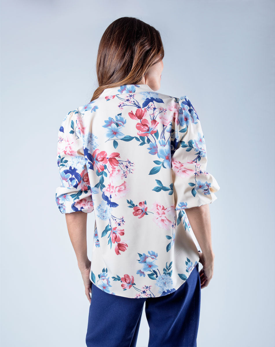 Blusa Cuello Mao Floral
