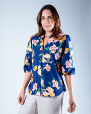 Blusa Cuello Mao Floral