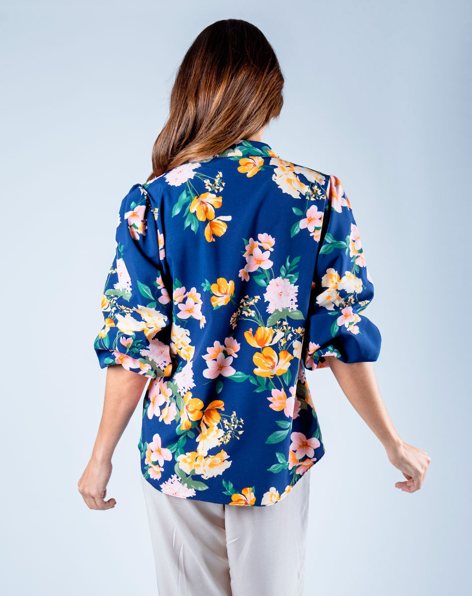 Blusa Cuello Mao Floral