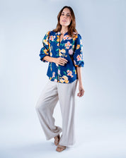 Blusa Cuello Mao Floral