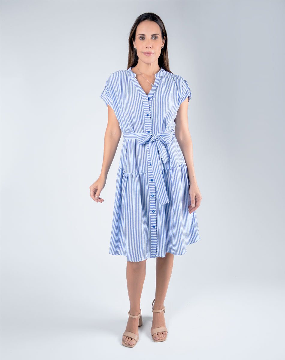 Vestido Midi Cuello Mao