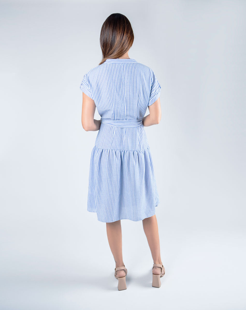Vestido Midi Cuello Mao