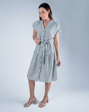 Vestido Midi Cuello Mao
